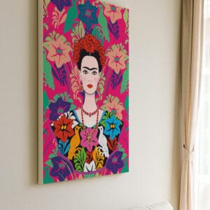 Yaşamın Kırmızı Çiçeği Frida ,Kanvas Tablo
