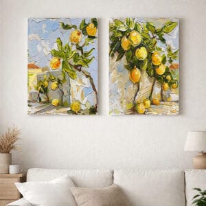 Limon Ağaçlarının Neşeli Dansı ,Kanvas Tablo
