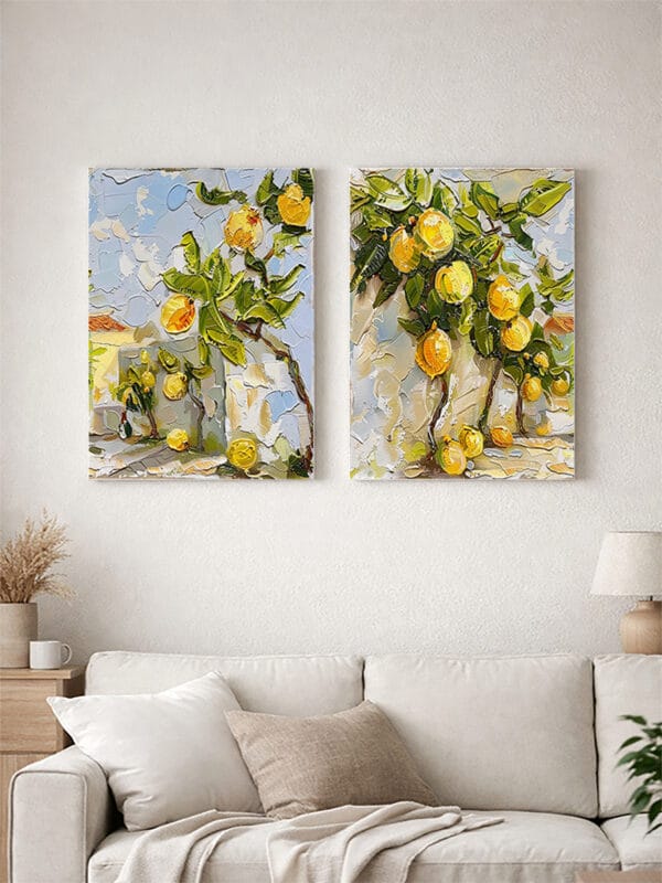 Limon Ağaçlarının Neşeli Dansı ,Kanvas Tablo