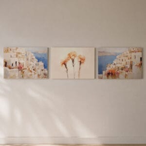 Akdeniz Rüyası Triptik ,Kanvas Tablo