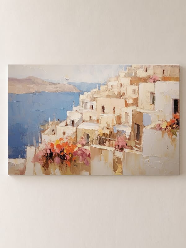 Akdeniz Rüyası Triptik ,Kanvas Tablo